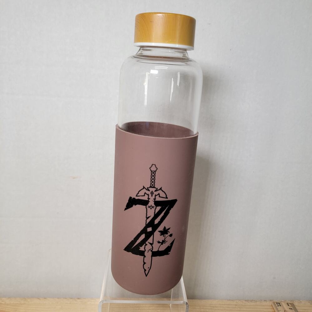 The Legend Of Zelda Glass Bottle w/ Rubber Grip & Screw On Lid by Culturefly